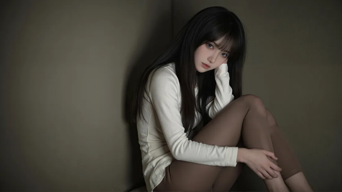 7k女孩墙角氛围感背景图片 - 情绪风「哲风壁纸」