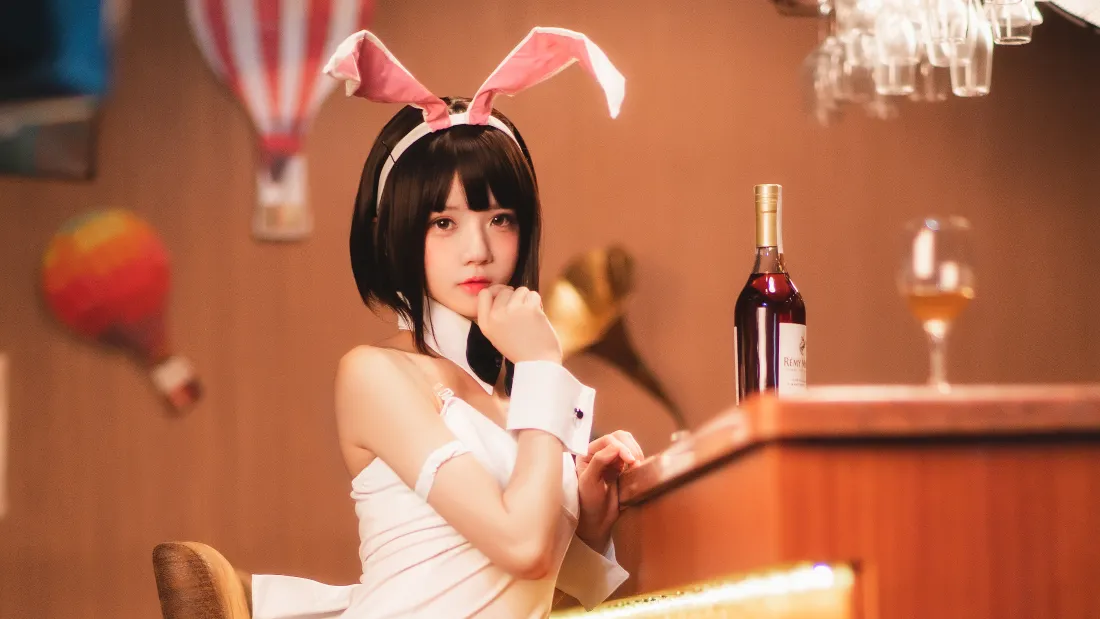 4k兔女孩壁纸｜少女吧台背景图片 - 萌系「哲风壁纸」