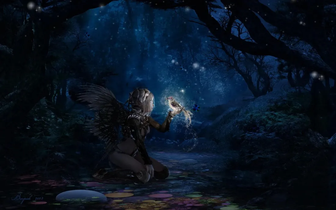 2k暗夜精灵壁纸｜神秘森林背景图片 - 奇幻艺术「哲风壁纸」