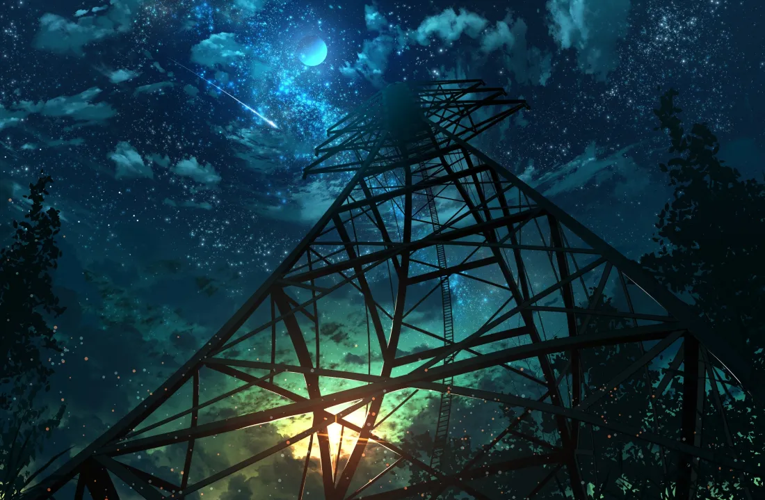 3k高压电塔壁纸｜星空背景图片 - 夜晚「哲风壁纸」