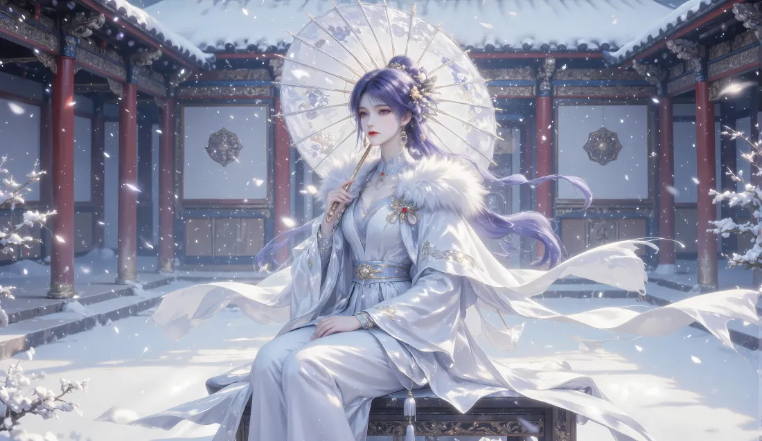 14k姬紫月壁纸｜遮天背景图片 - 雪景古风「哲风壁纸」
