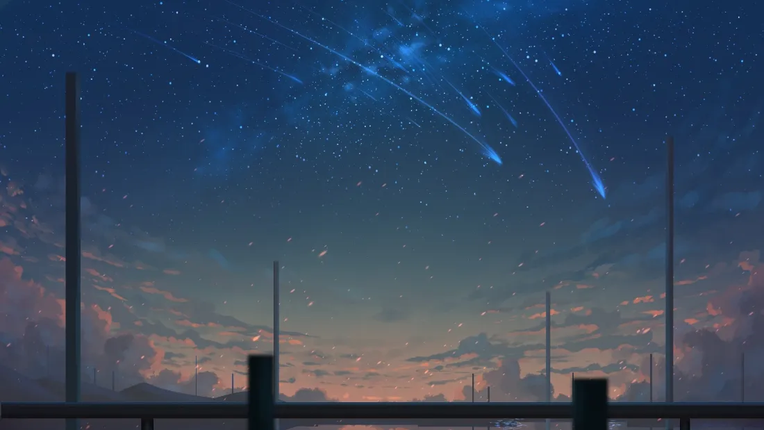 2k流星夜空壁纸｜动漫风景背景图片 - 晚霞「哲风壁纸」