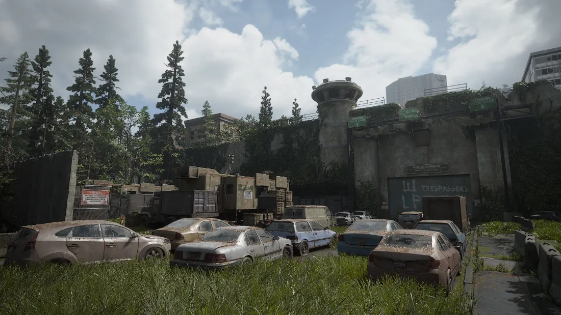 2k废弃废墟壁纸｜荒草汽车背景 - 树林阴天「哲风壁纸」