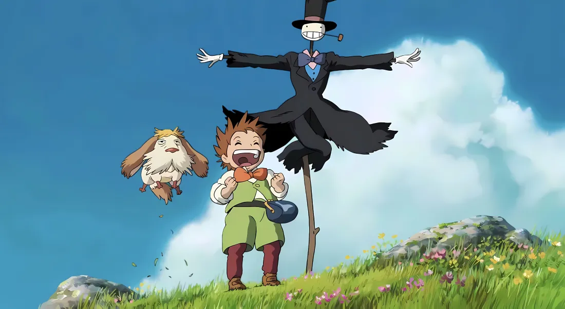 4k哈尔的移动城堡 马鲁克 稻草人 壁纸｜蓝天草地 - 宫崎骏「哲风壁纸」