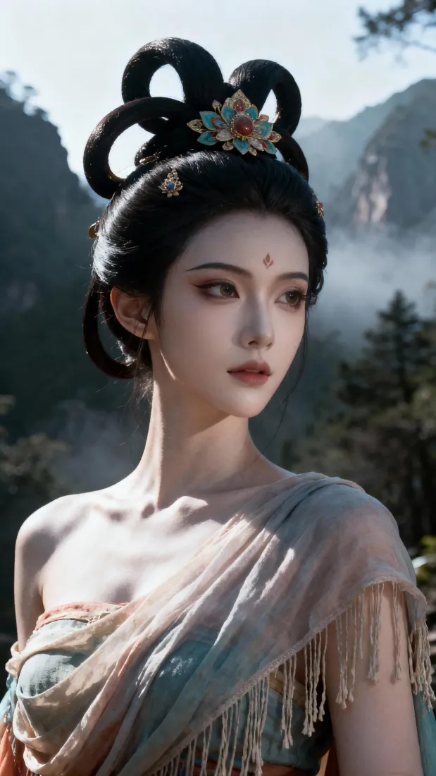 古风美女手机壁纸｜秀丽山水 - 流苏服饰「哲风壁纸」