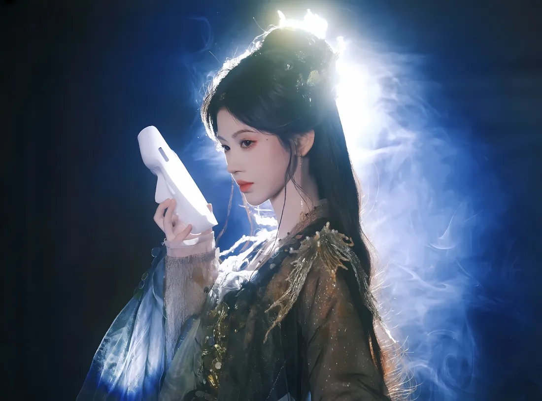 3k鞠婧祎古风壁纸｜烟雾背景 - 明星美女「哲风壁纸」