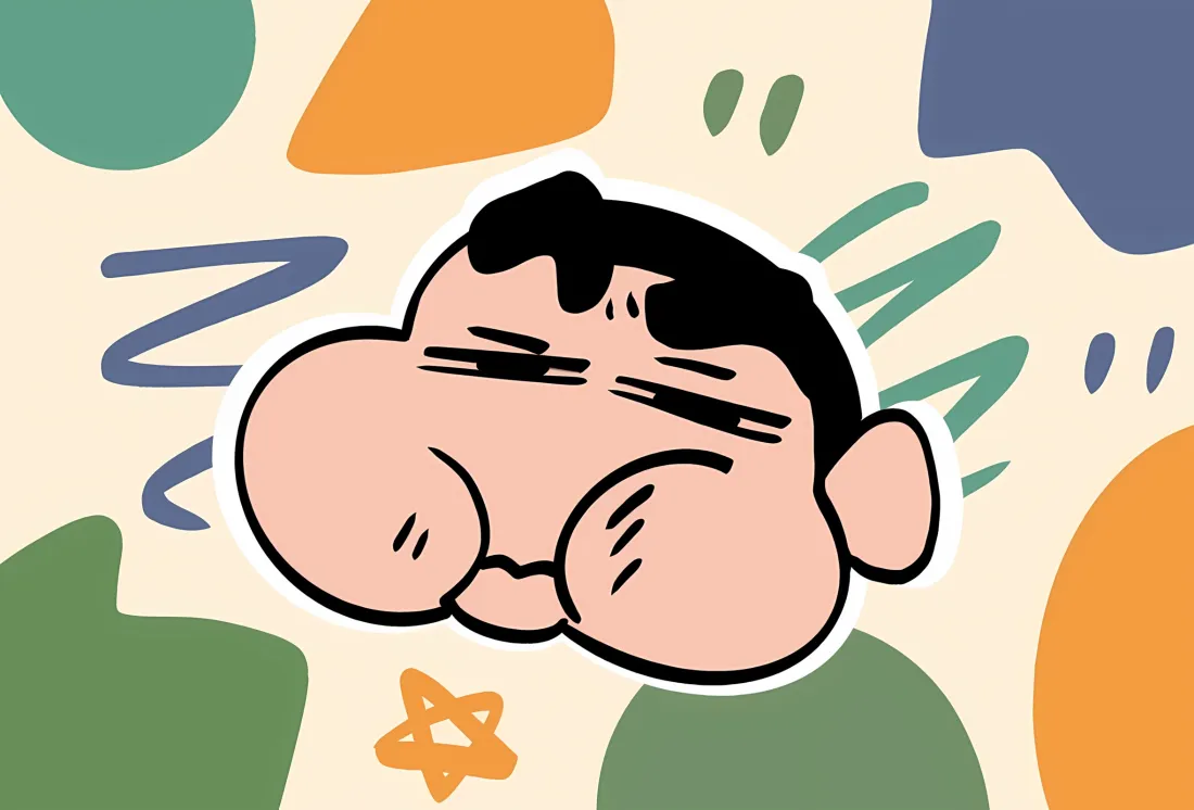 2k蜡笔小新涂鸦壁纸｜几何色块背景 - 可爱卡通「哲风壁纸」