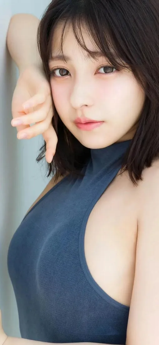 蓝衣美女手机手机壁纸｜时尚背景 - 清纯「哲风壁纸」