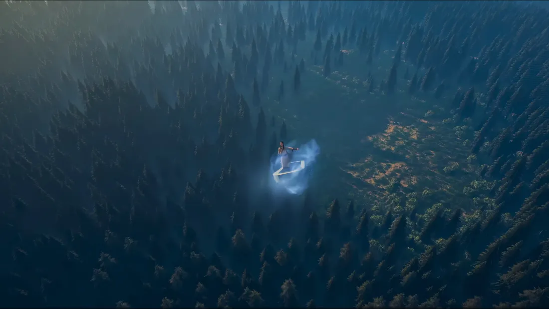 4k凡人修仙传壁纸｜森林风景图片 - 蓝色光效「哲风壁纸」