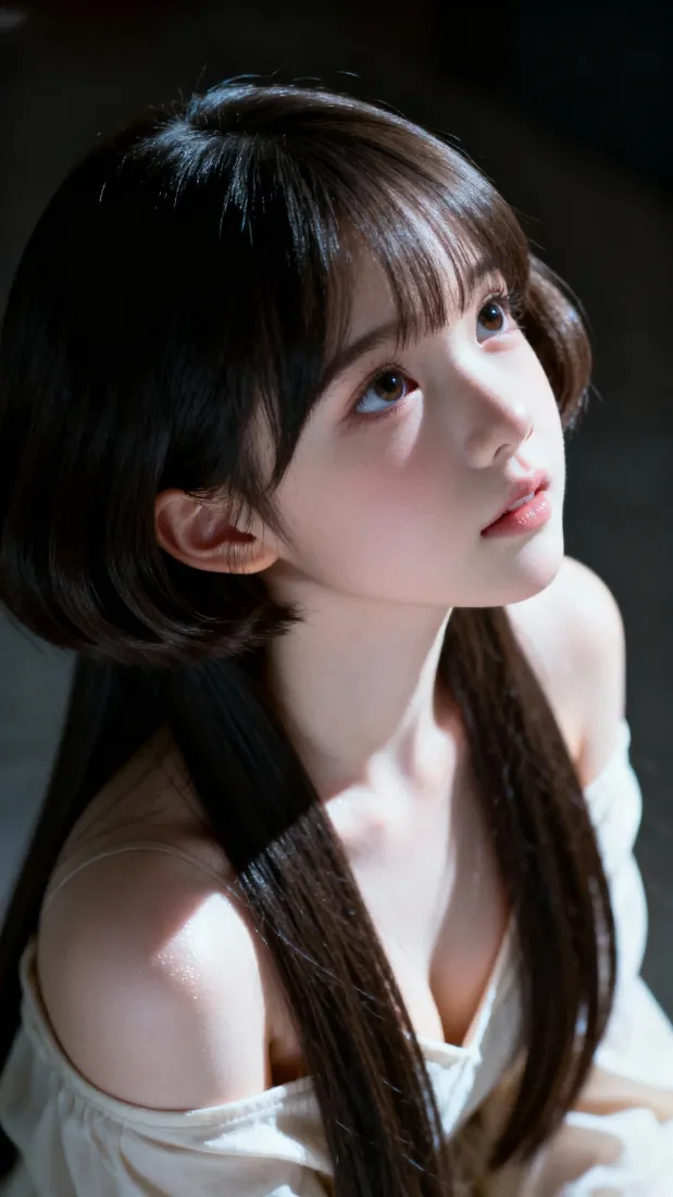 可爱美女手机壁纸｜白衣长发背景图片 - 清纯甜美「哲风壁纸」