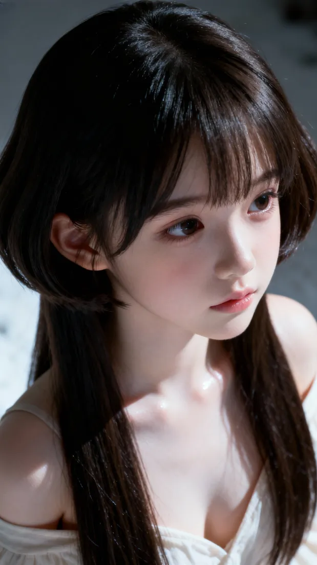 可爱白衣美女手机壁纸｜清纯背景 - 长发美女「哲风壁纸」