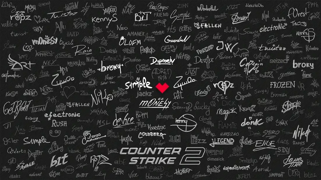 2kCS2游戏壁纸｜黑色涂鸦背景 - 反恐精英「哲风壁纸」