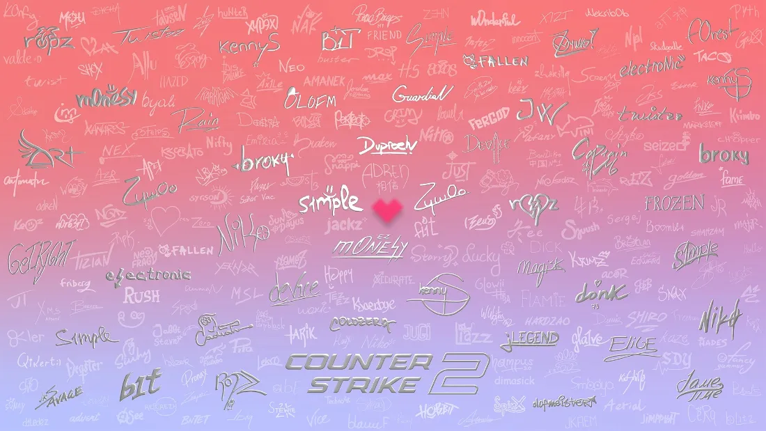 2kCSGO文字壁纸｜粉紫渐变 - 游戏艺术「哲风壁纸」