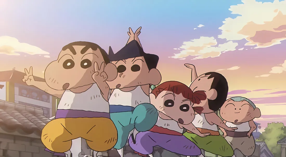 2k蜡笔小新风间壁纸｜街头黄昏背景 - 练功伙伴「哲风壁纸」