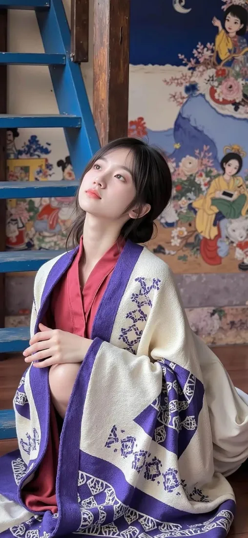 和服美女手机壁纸｜日式壁画背景 - 古风服饰「哲风壁纸」