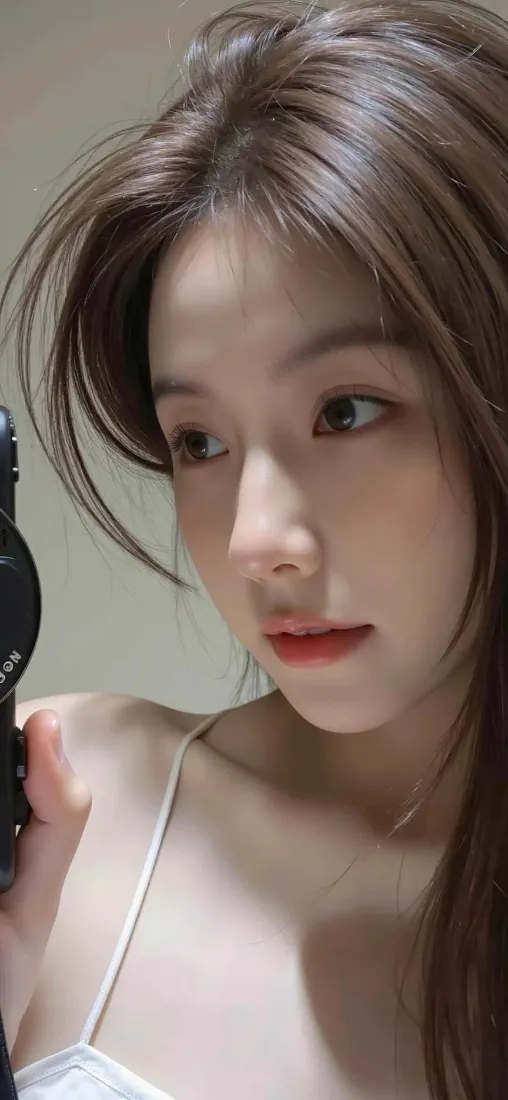 长发美女手机壁纸｜相机背景 - 吊带清新「哲风壁纸」