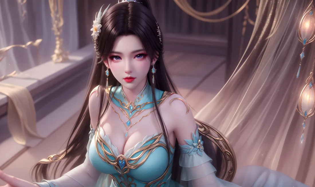 4k薰儿壁纸｜斗破苍穹古风背景 - 青色服饰「哲风壁纸」