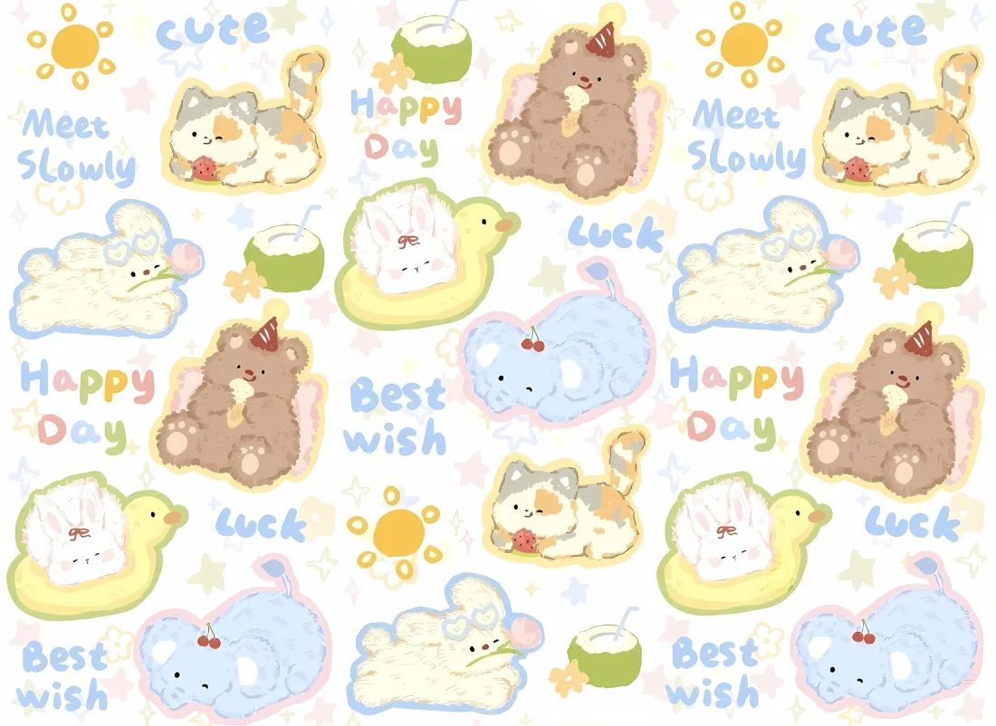 2k卡通小动物壁纸｜可爱背景 - 小熊小猫「哲风壁纸」