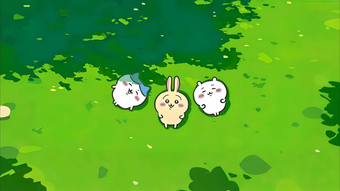 4kChiikawa壁纸｜草地树荫 - 可爱卡通「哲风壁纸」