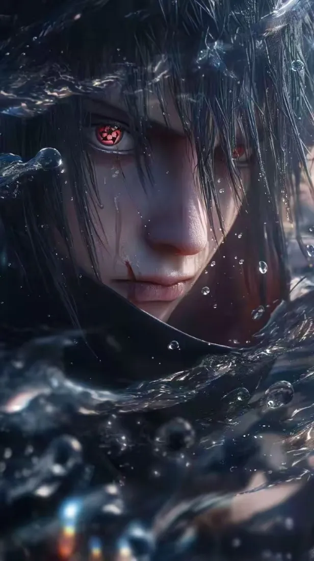 宇智波�鼬火影手机壁纸｜写輪眼暗黑背景 - 水「哲风壁纸」