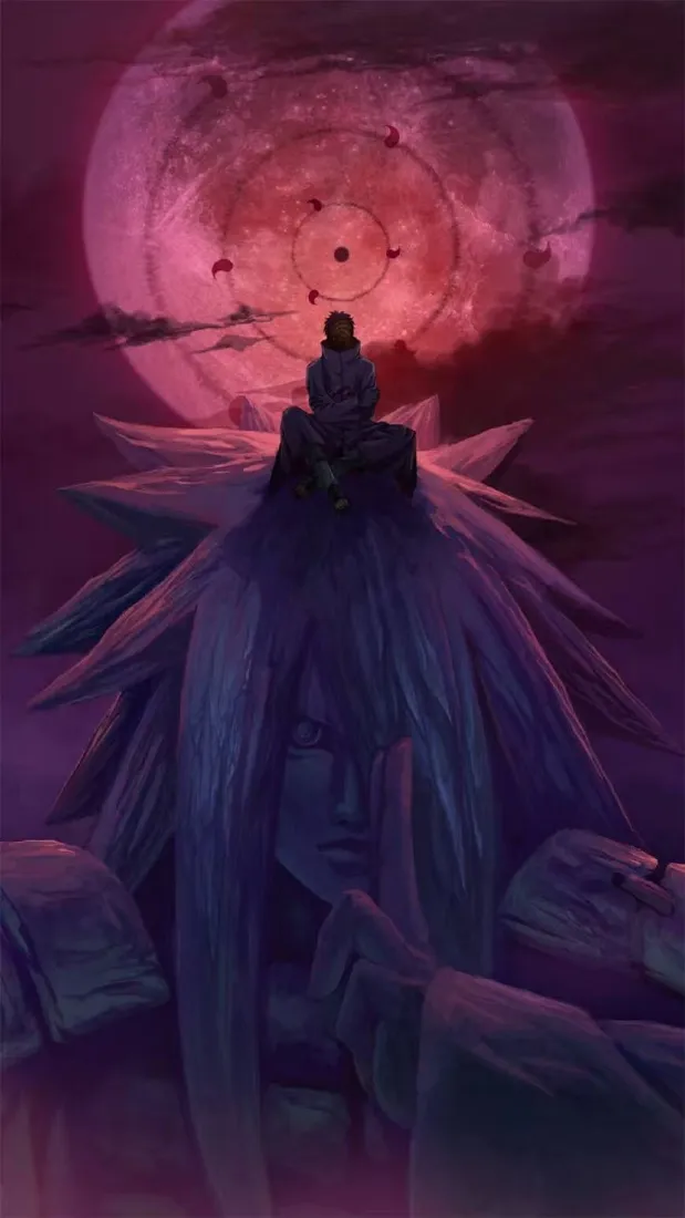 火影斑带土手机壁纸｜月之眼背景 - 写轮眼「哲风壁纸」