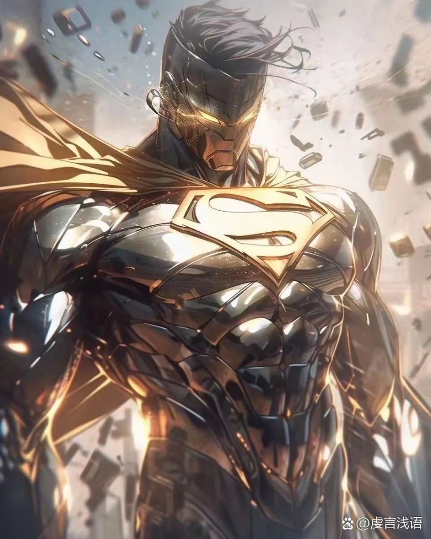 超人科幻金属手机壁纸｜DC英雄背景 - 肌肉男披风「哲风壁纸」