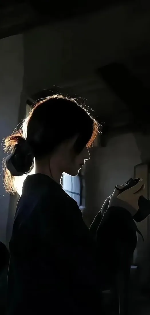 美少女剪影手机壁纸｜逆光背景 - 文艺女生「哲风壁纸」